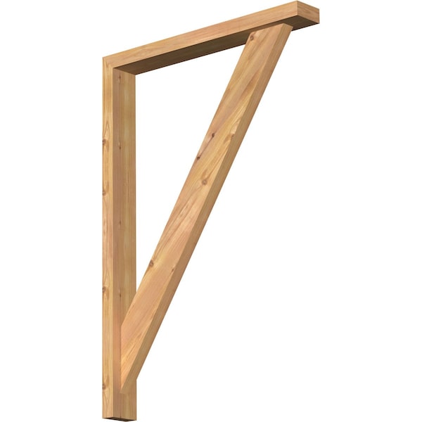 Ekena Millwork Traditional Craftsman Smooth Bracket w/ Offset Brace, Western Red Cedar, 3 1/2"W x 26"D x 38"H BKT0402X26X38TRA04SWR - main